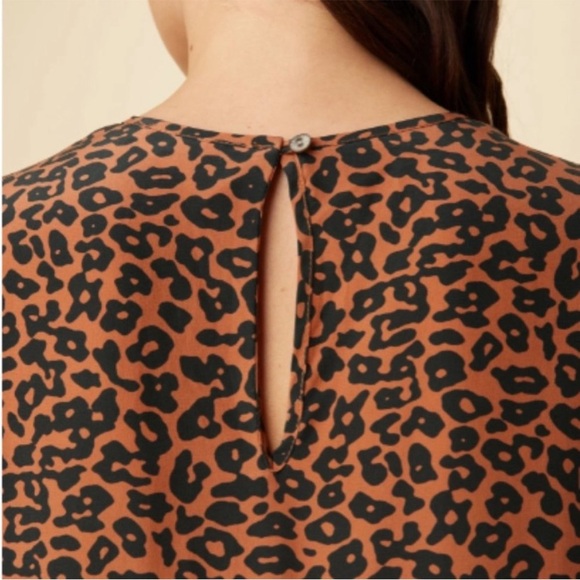 Amour Vert Darla Washable Silk Midi Shift Dress in Caramel Sauvage Large NWT - Picture 5 of 10